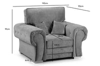 Verona High Back Grey Fabric 2+1 Seater Sofa Set - Furniture Instore