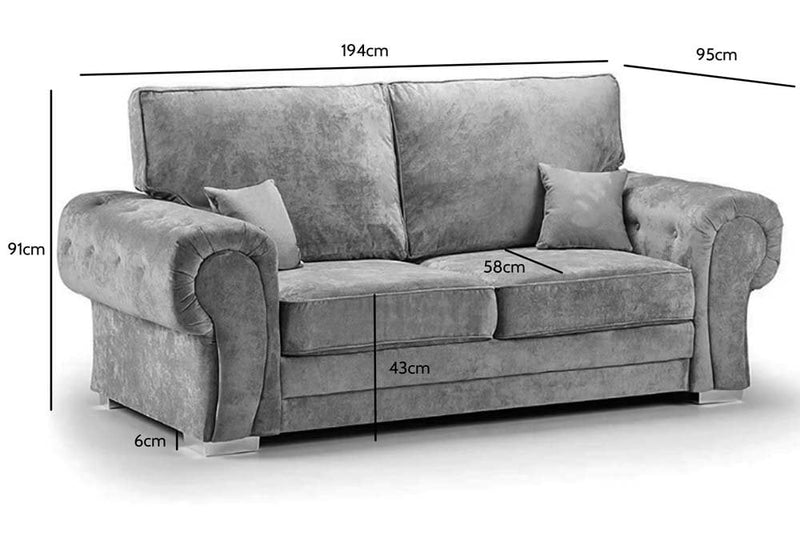 Verona High Back Grey Fabric 3+2 Seater Sofa Set - Furniture Instore