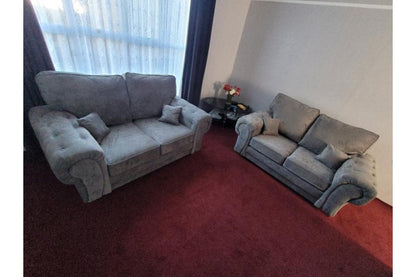 Verona High Back Grey Fabric 3+2 Seater Sofa Set