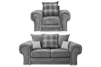 Verona Scatter Grey Fabric 2+1 Seater Sofa Set