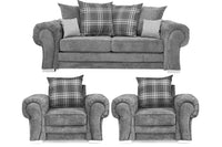Verona Scatter Grey Fabric 3+1+1 Seater Sofa Set