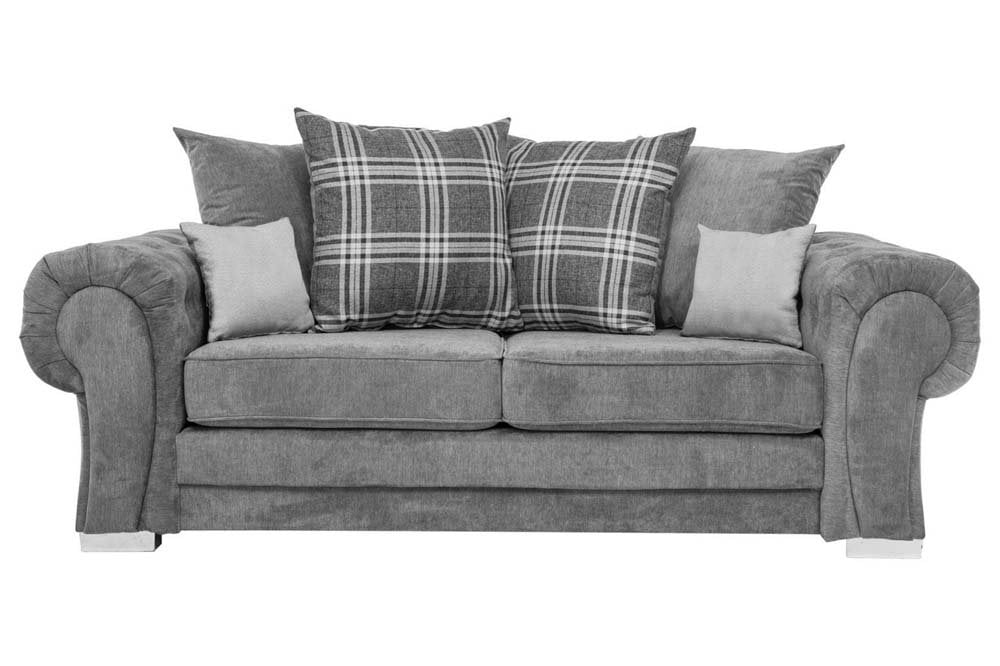 Verona Scatter Grey Fabric 3+1 Seater Sofa Set