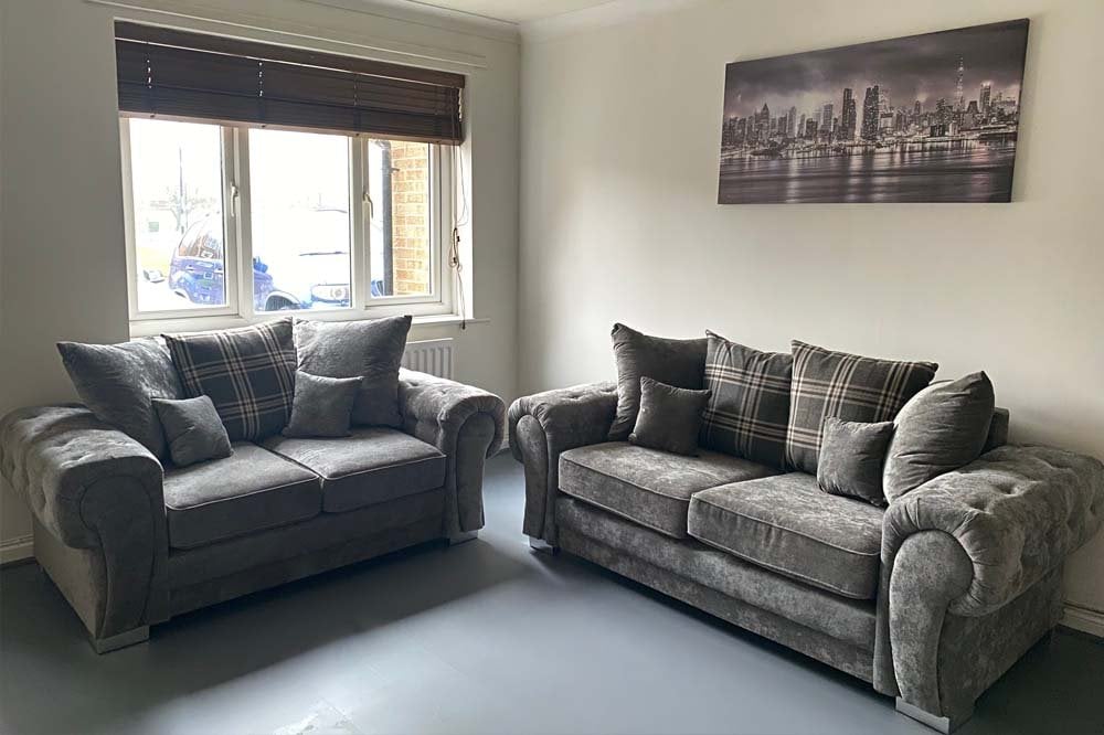 Verona Scatter Grey Fabric 3+2 Seater Sofa Set