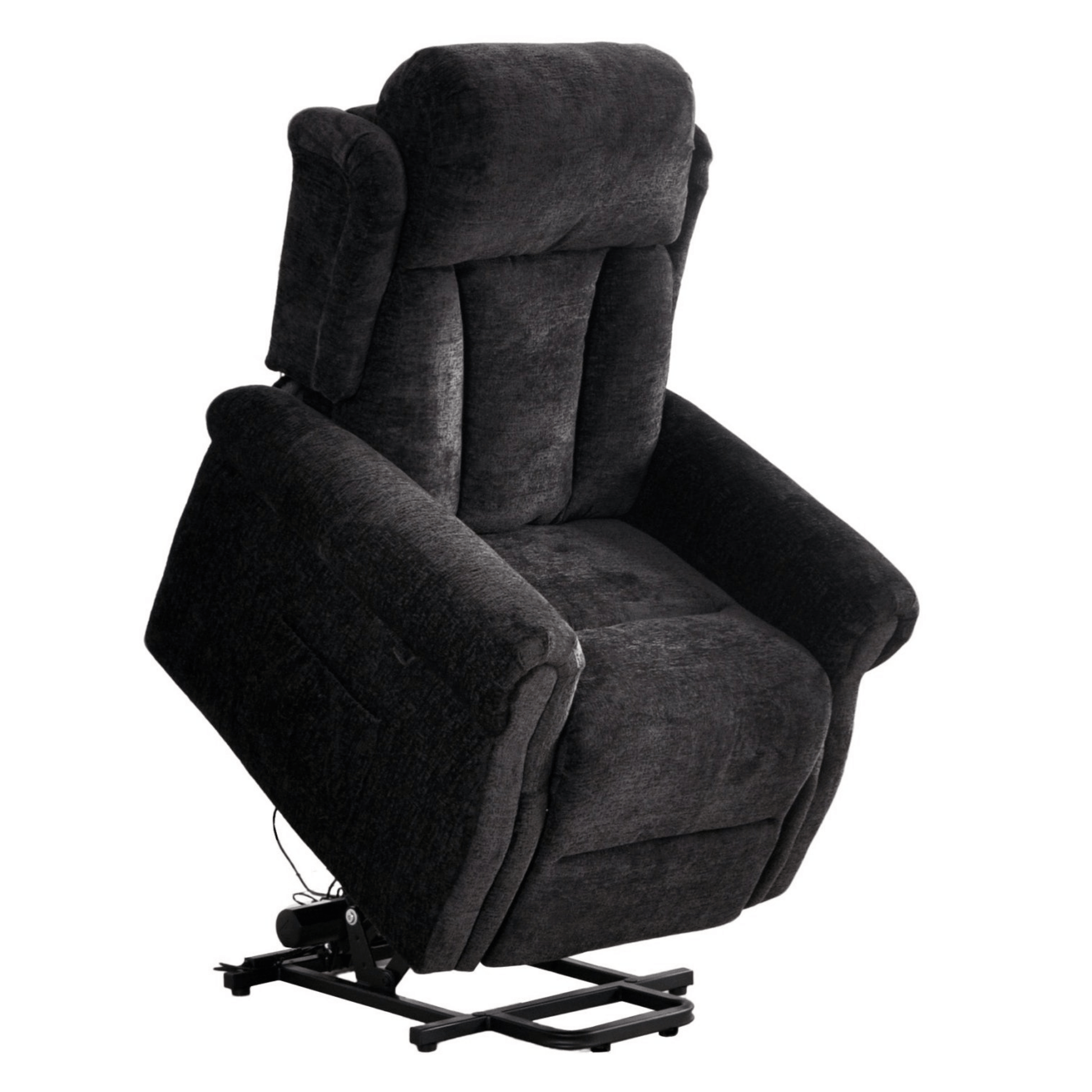 Gray recliner chair on a white background