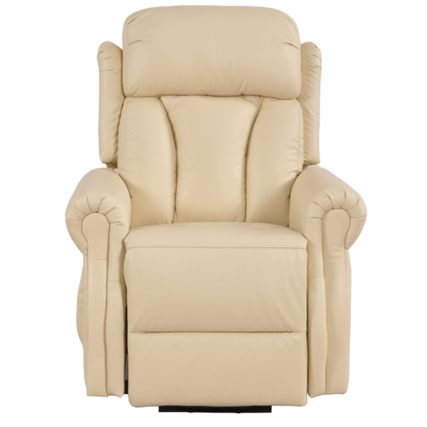 Hunson Genuine Leather Cream Rise & Recline Mobility Chair