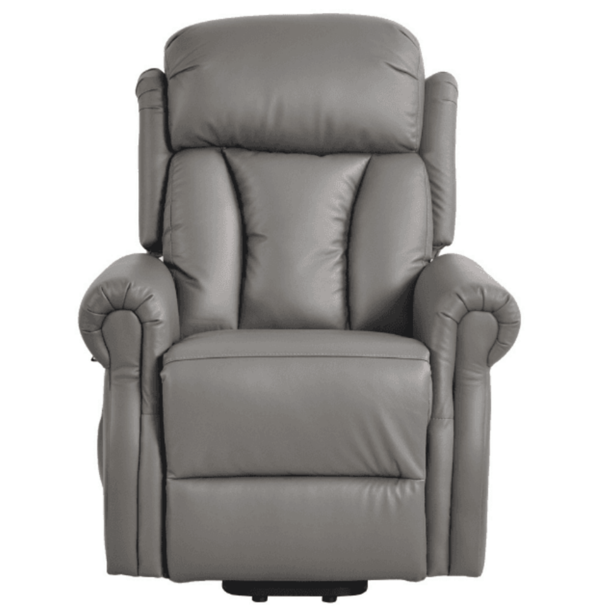 Gray recliner chair on a white background