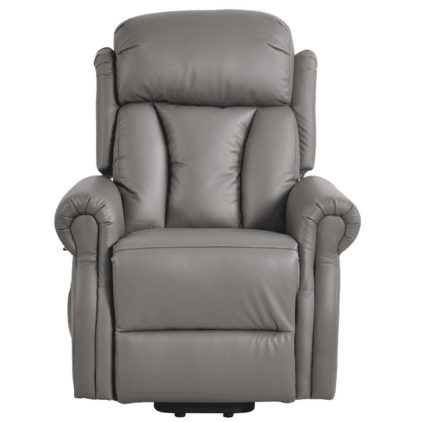 Hunson Genuine Leather Grey Rise & Recline Mobility Chair