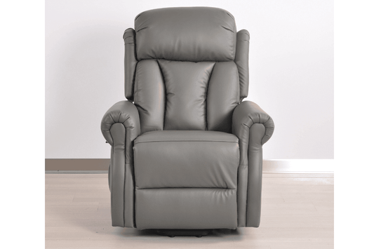 Hunson Genuine Leather Grey Rise & Recline Mobility Chair - Furniture Instore