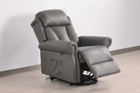 Hunson Genuine Leather Grey Rise & Recline Mobility Chair - Furniture Instore