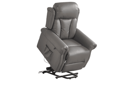 Hunson Genuine Leather Grey Rise & Recline Mobility Chair