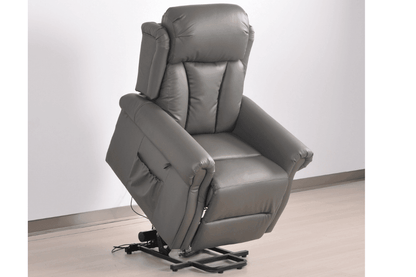 Hunson Genuine Leather Grey Rise & Recline Mobility Chair