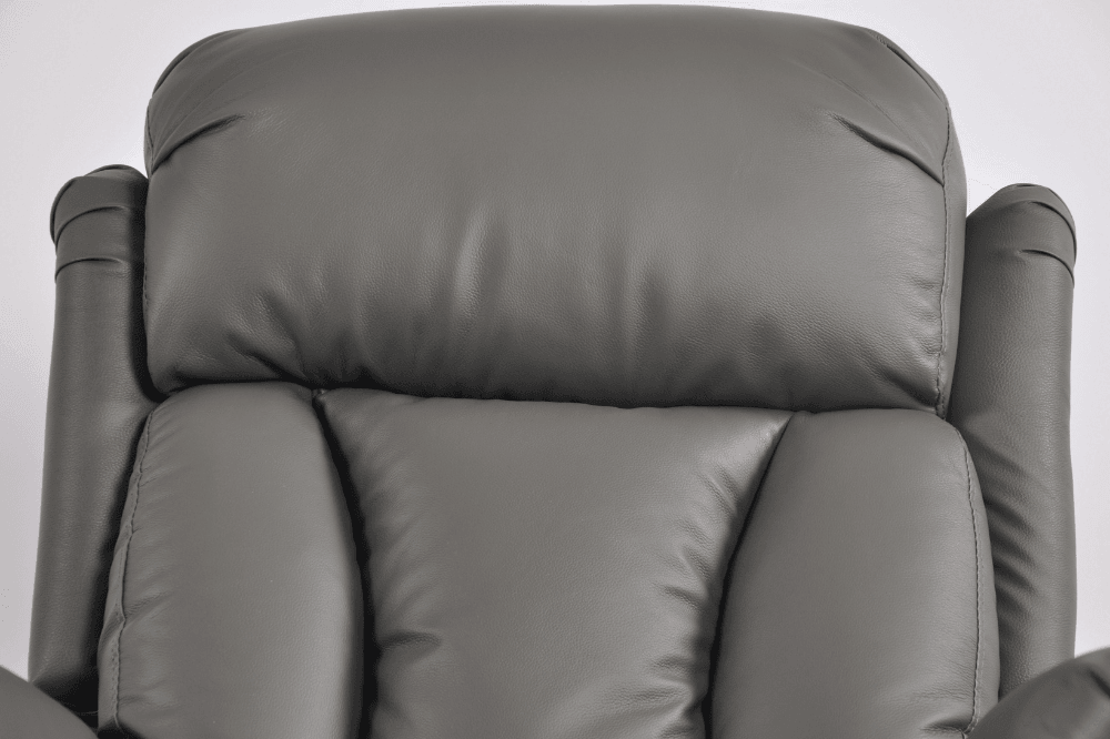Hunson Genuine Leather Grey Rise & Recline Mobility Chair