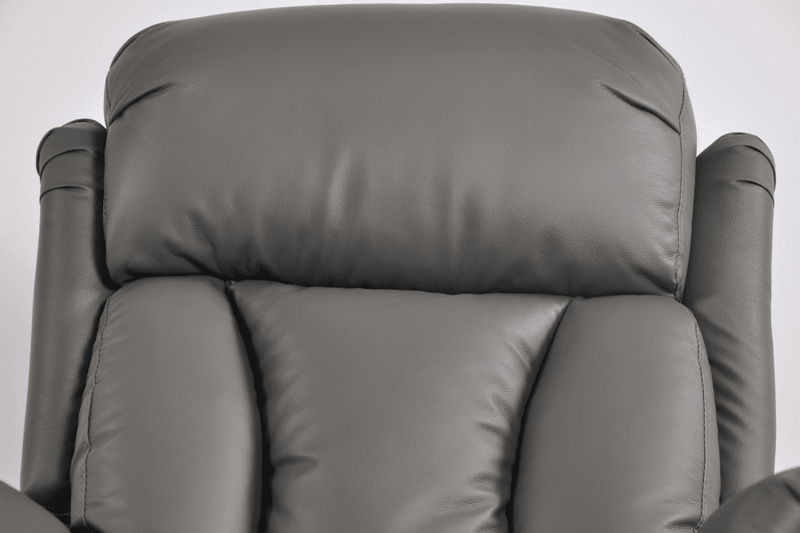 Hunson Genuine Leather Grey Rise & Recline Mobility Chair - Furniture Instore