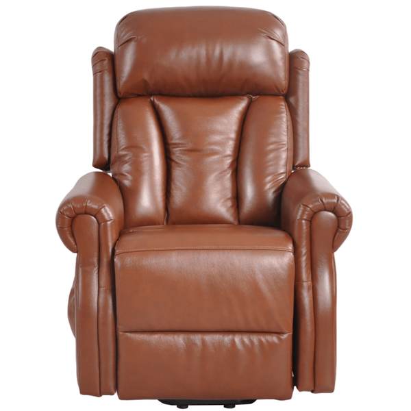 Hunson Genuine Leather Tan Rise & Recline Mobility Chair