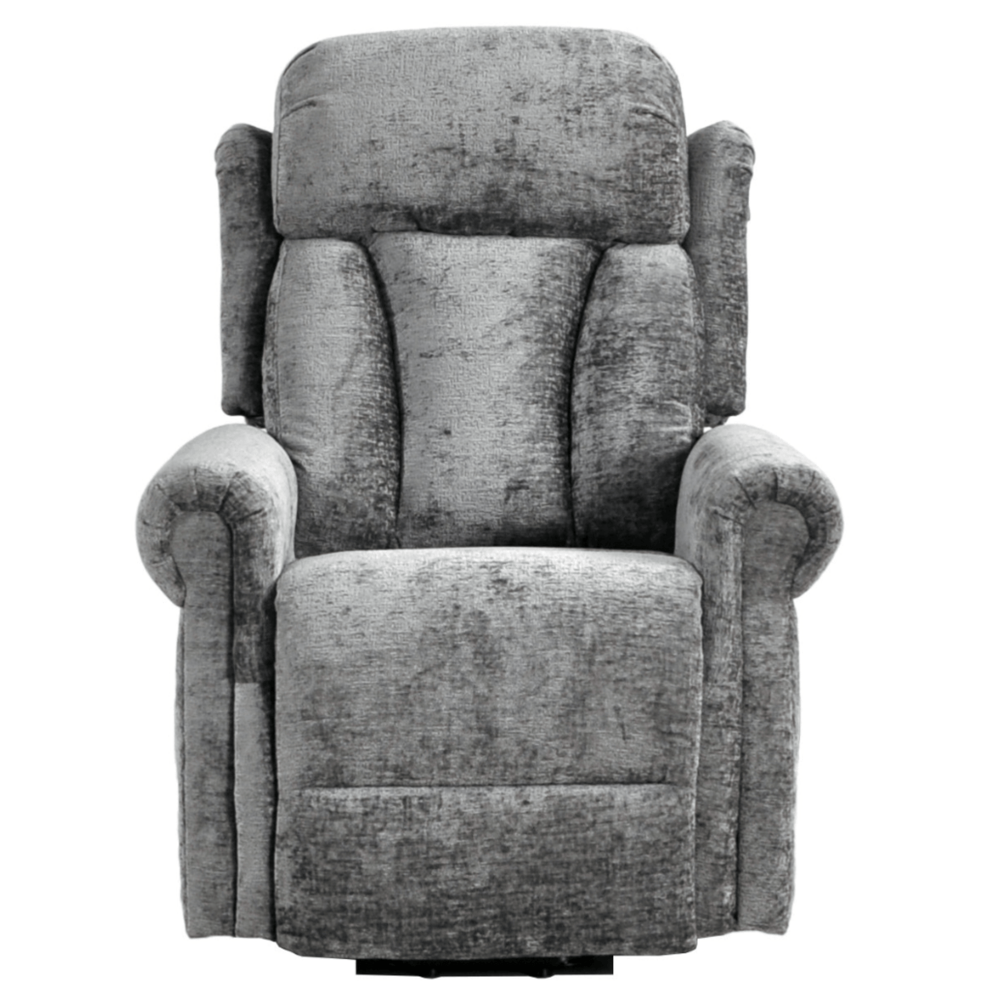 Gray recliner chair on a white background