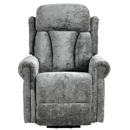 Gray recliner chair on a white background