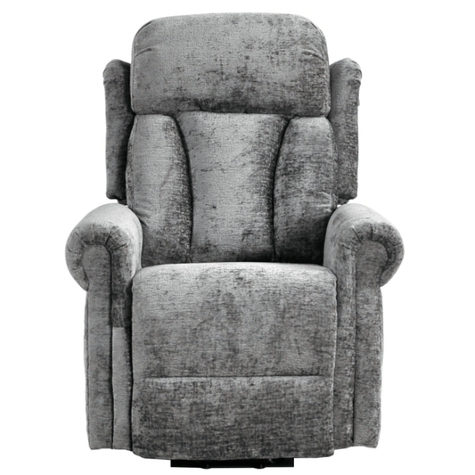 Gray recliner chair on a white background