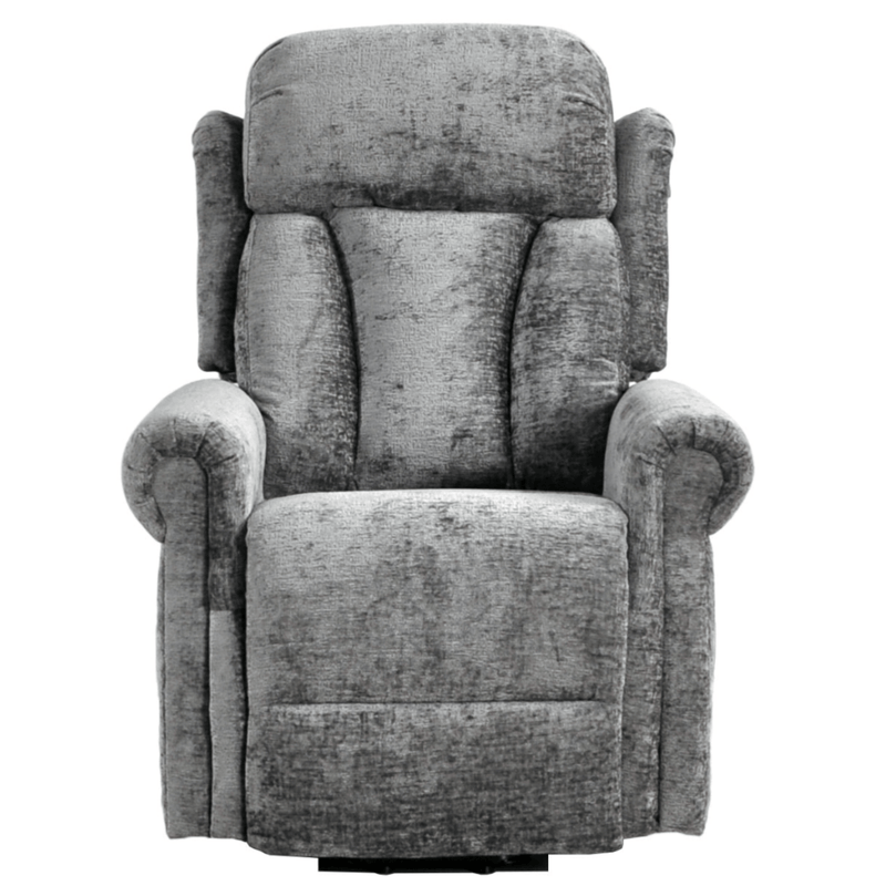 Gray recliner chair on a white background