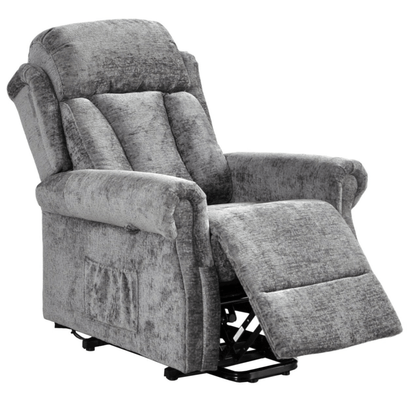 Gray recliner chair on a white background