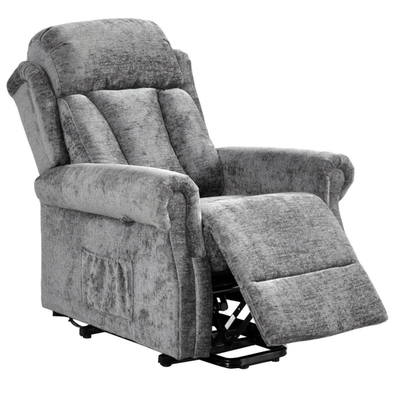 Gray recliner chair on a white background