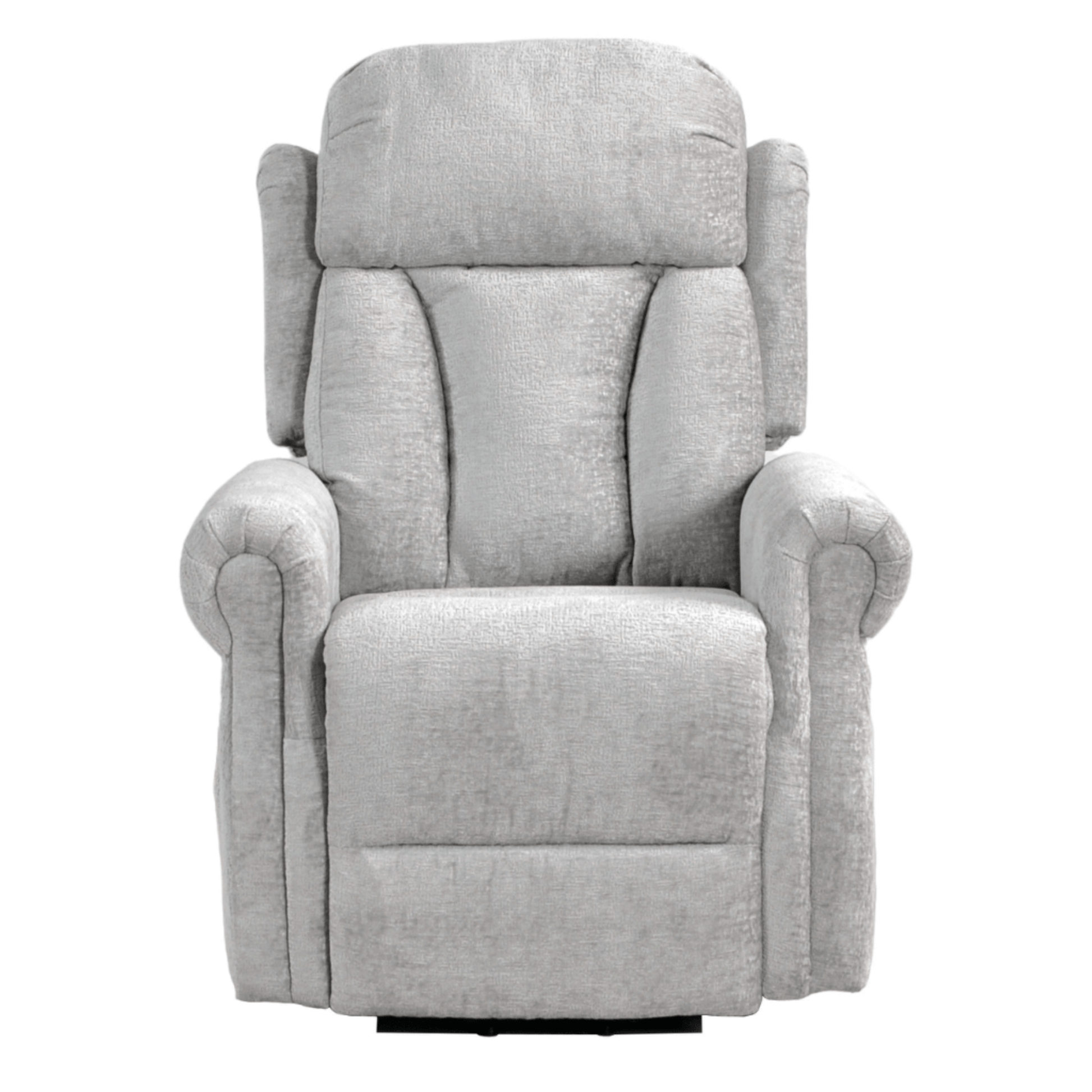 Gray recliner chair on a white background