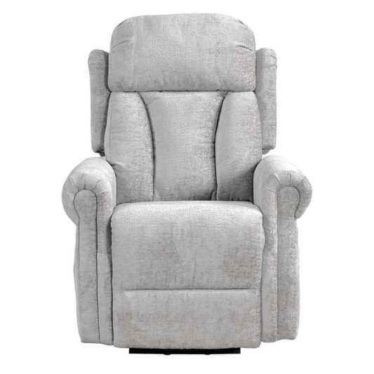 Gray recliner chair on a white background