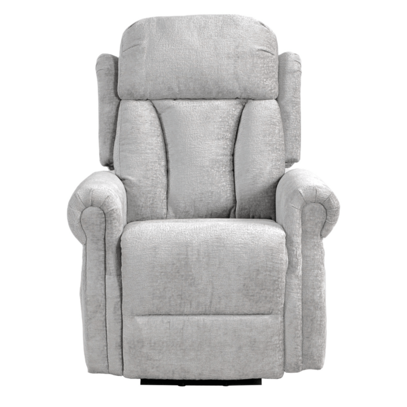 Gray recliner chair on a white background