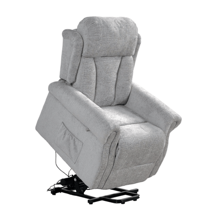 Gray recliner chair on a white background