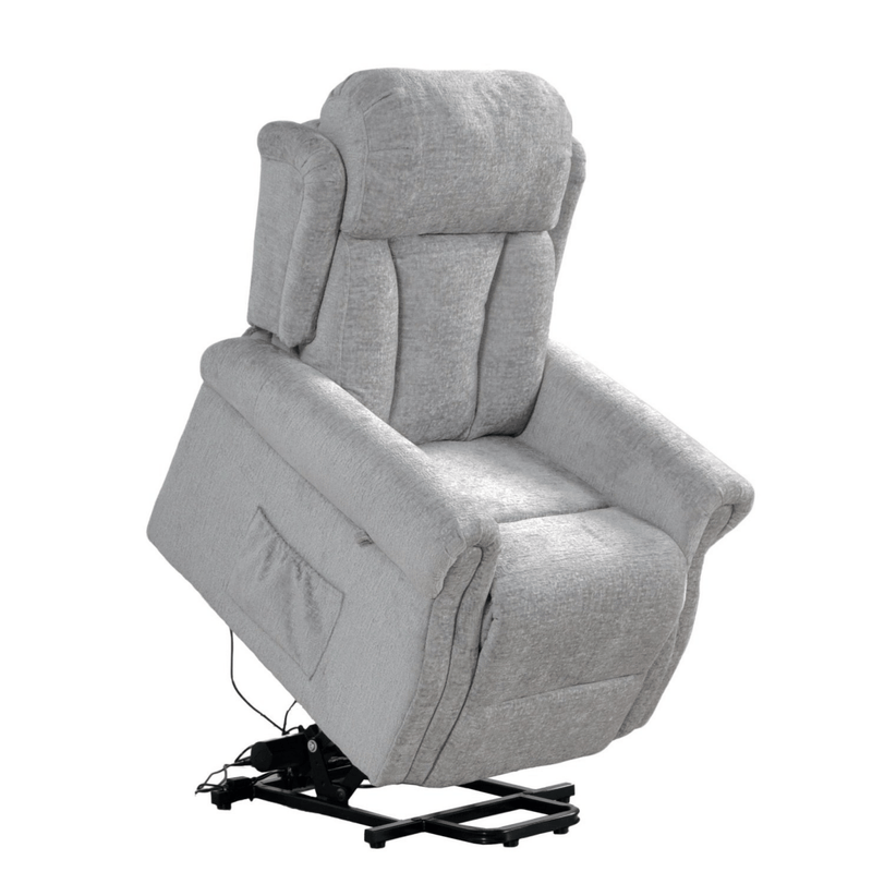 Gray recliner chair on a white background