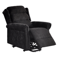 Black recliner chair on a white background