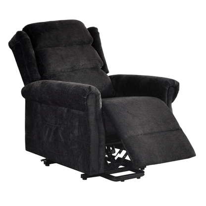 Black recliner chair on a white background