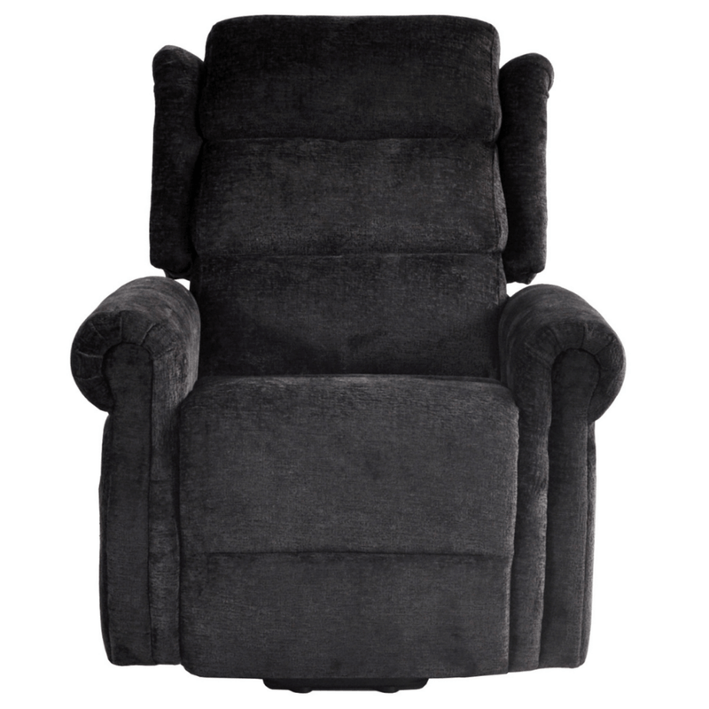 Gray recliner chair on a white background
