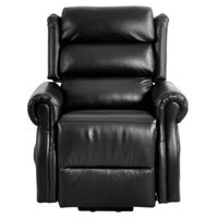 Kingsbury Genuine Leather Black Rise & Recline Mobility Chair