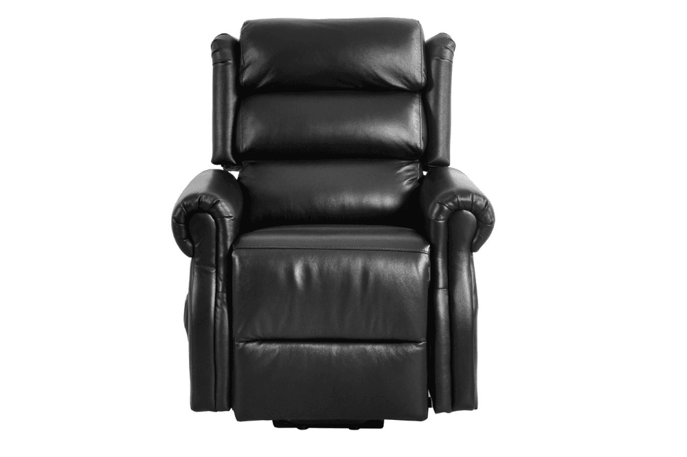 Kingsbury Genuine Leather Black Rise & Recline Mobility Chair