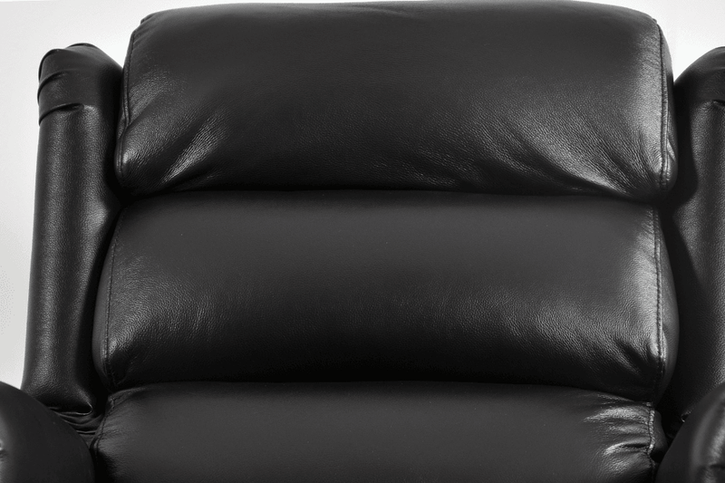 Kingsbury Genuine Leather Black Rise & Recline Mobility Chair - Furniture Instore