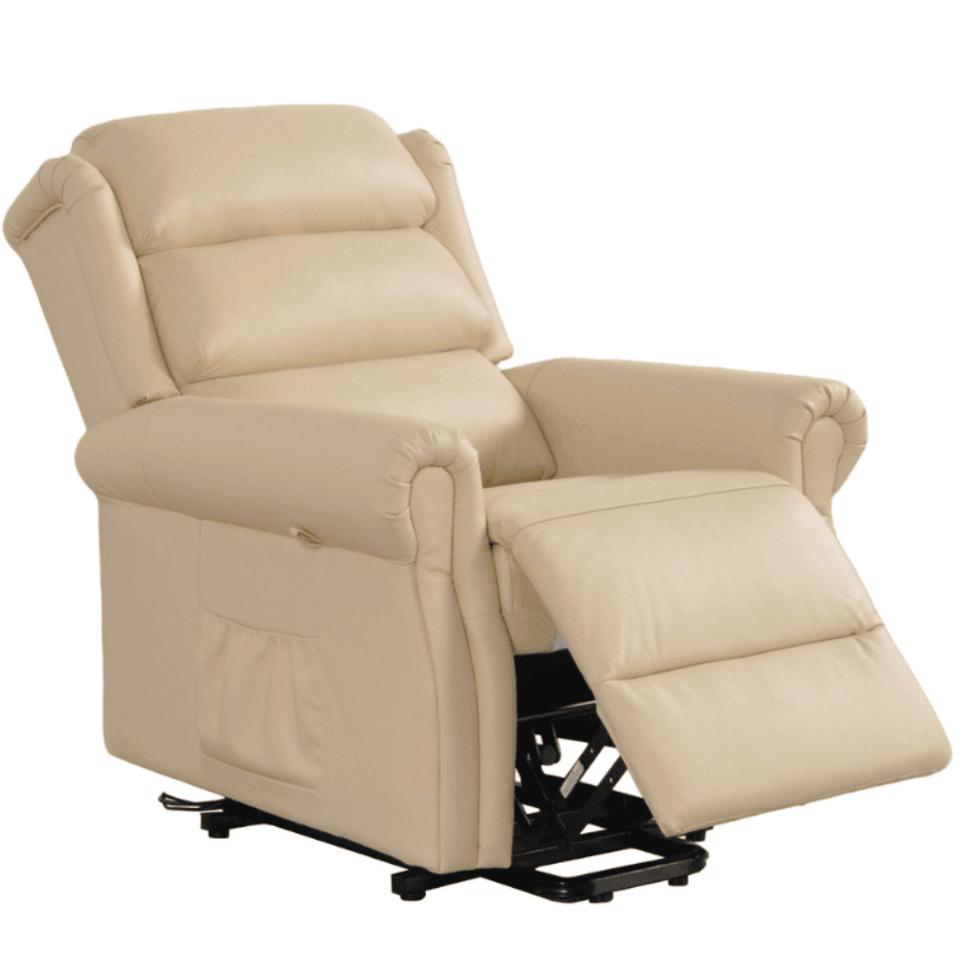 Beige recliner chair on a white background