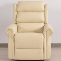 Beige recliner chair on a plain background