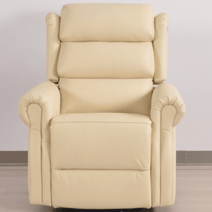 Beige recliner chair on a plain background