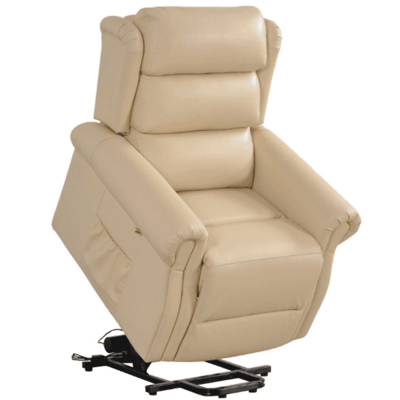 Beige lift chair on a white background