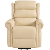 Kingsbury Genuine Leather Cream Rise & Recline Mobility Chair