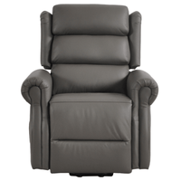 Kingsbury Genuine Leather Grey Rise & Recline Mobility Chair