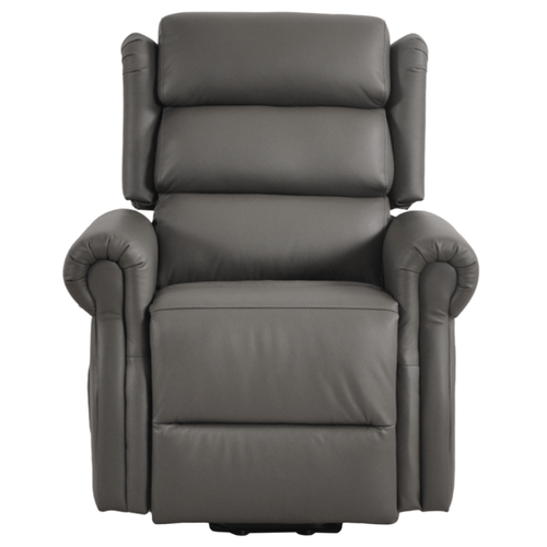 Kingsbury Genuine Leather Grey Rise & Recline Mobility Chair