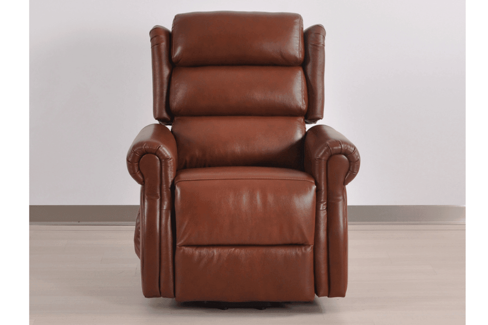 Kingsbury Genuine Leather Tan Rise & Recline Mobility Chair