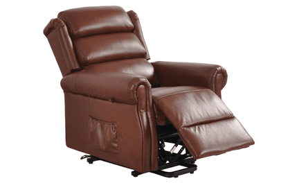 Kingsbury Genuine Leather Tan Rise & Recline Mobility Chair