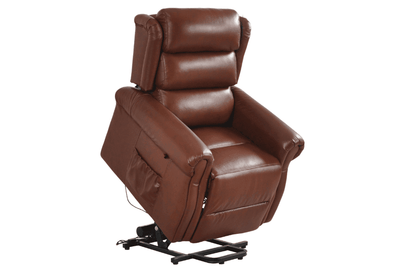 Kingsbury Genuine Leather Tan Rise & Recline Mobility Chair