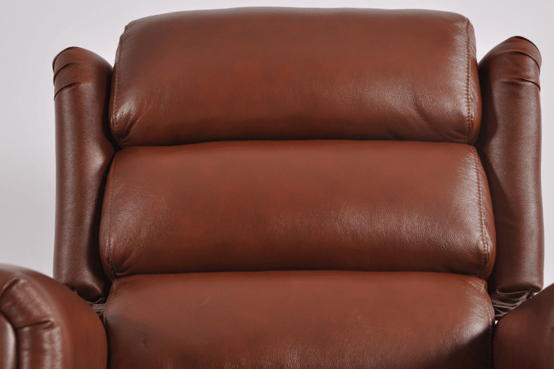 Kingsbury Genuine Leather Tan Rise & Recline Mobility Chair - Furniture Instore
