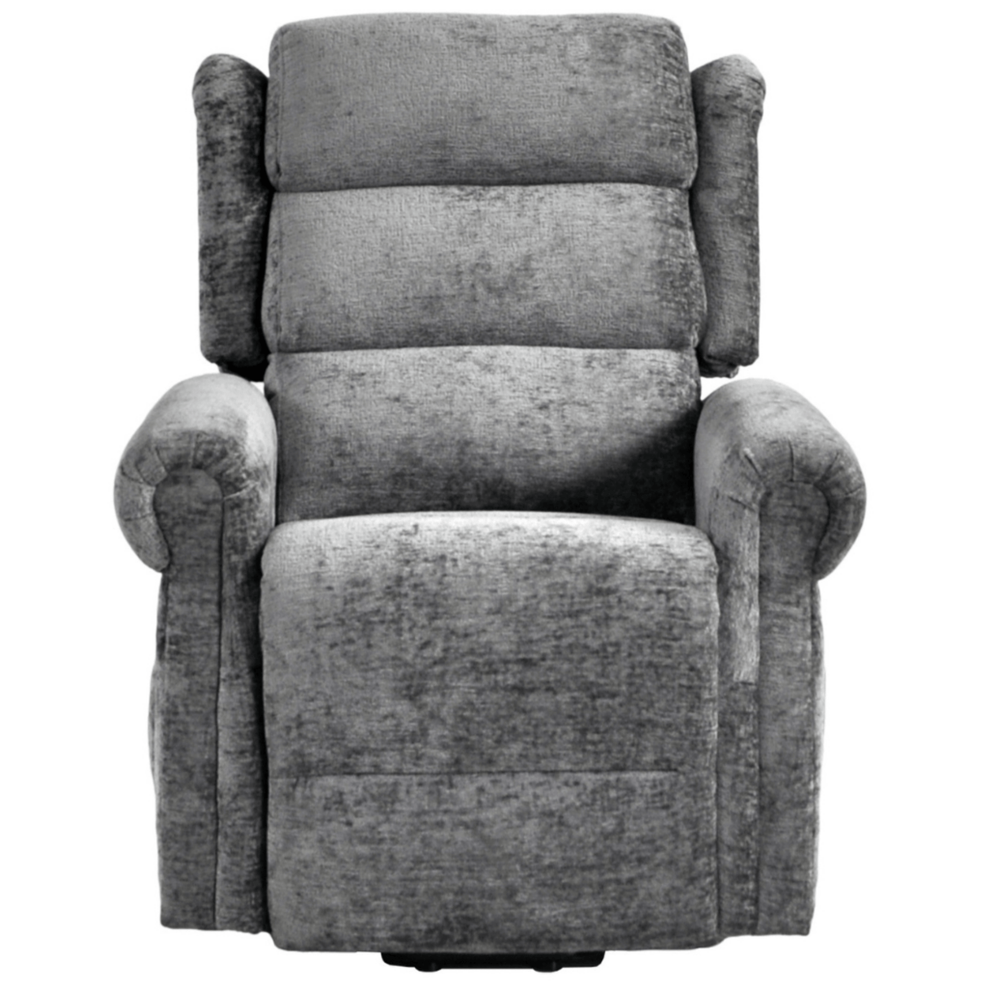 Gray recliner chair on a white background