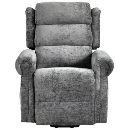 Gray recliner chair on a white background