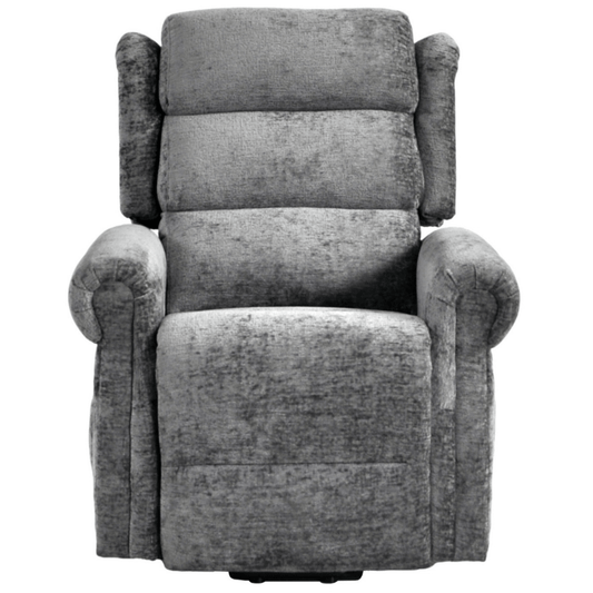 Gray recliner chair on a white background