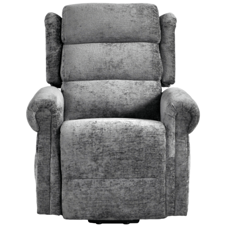 Gray recliner chair on a white background